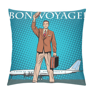 Personality  Bon Voyage Businessman Passenger Airport Pillow Covers