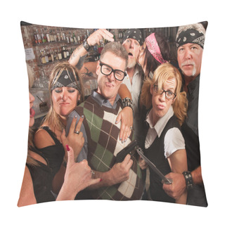 Personality  Cool Nerds With Biker Gang Pillow Covers