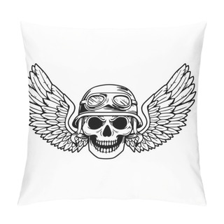 Personality  Vector Biker Set Hand Drawn Elements Repair Garage Motorcycle Biker Rider Freedom Pillow Covers