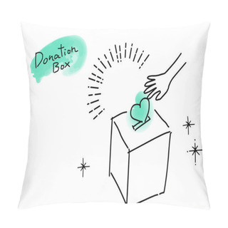 Personality  Hand Drawing Donation Box Simple Illustration Pillow Covers