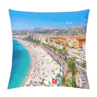 Personality  Promenade Des Anglais In Nice, France. Nice Is A Popular Mediterranean Tourist Destination Pillow Covers