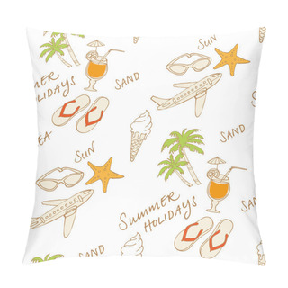 Personality  Summer Vacation Holiday Icons Pillow Covers