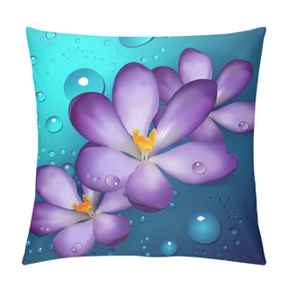 Personality  Illustration Of Violet Lotuses Pillow Covers