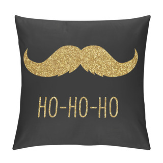 Personality  Hipster Christmas Greeting Card, Gold Mustache Pillow Covers