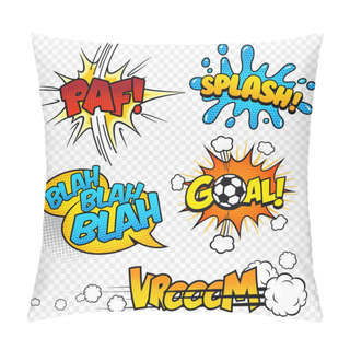 Personality  Cartoon Vector Comic Sound Effects Set3 Pillow Covers