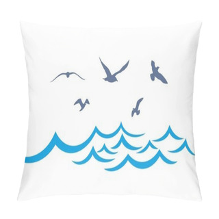 Personality  Sea Landscape With Seagulls. Pillow Covers