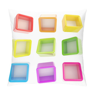 Personality  Copyspace Cube Square Shelf Boxes Isolated Pillow Covers