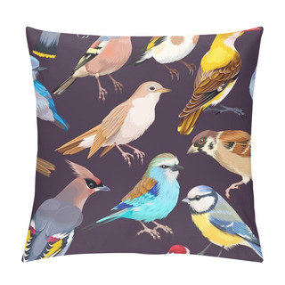 Personality Seamless Patterns With Birds Pillow Covers