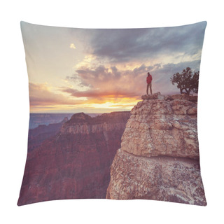 Personality  Man In Hike In Grand Canyon Pillow Covers