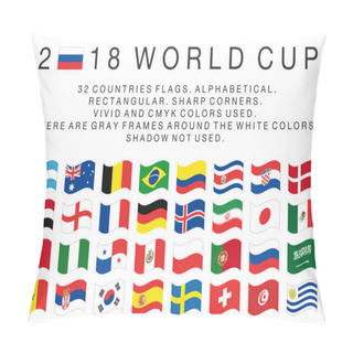 Personality  Rectangular Flags Of 2018 World Cup Countries Pillow Covers
