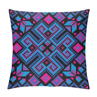 Personality  Ethnic Ukrainian Mosaic Ornamental Background Vector Pillow Covers