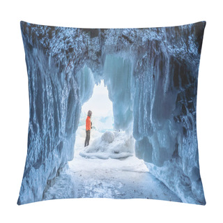 Personality  Frozen Ice Cave At Frozen Lake Baikal In Siberia, Russia Pillow Covers