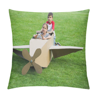 Personality  Children Playing With Toy Plane Pillow Covers