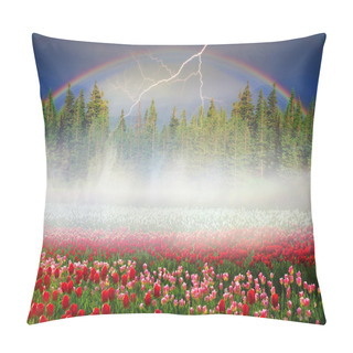 Personality  Field Of Blooming Tulips Pillow Covers