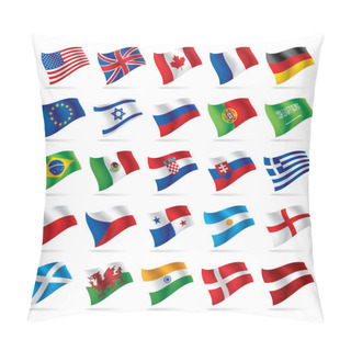Personality  Set Of World Flags 1 Pillow Covers