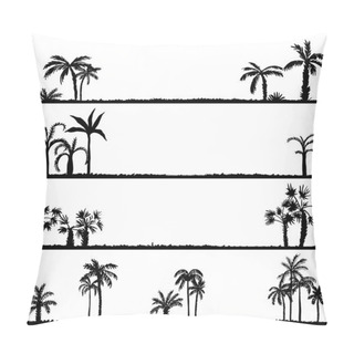 Personality  Set Of Palm Tree Silhouettes Pillow Covers
