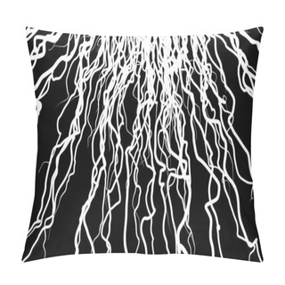 Personality  Moving Growing Roots On Black Background. Animation. Abstract Animation Of Branching Roots Like Live Vines On Black Background Pillow Covers