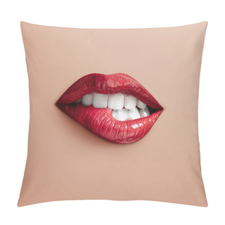 Personality  Teeth Biting  Lip Pillow Covers