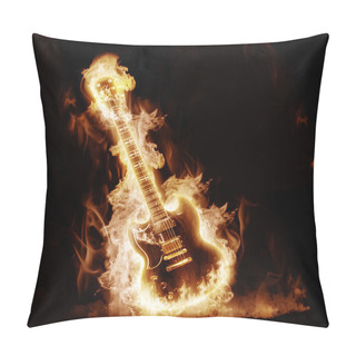 Personality  Electronic Guitar Enveloped Flames Pillow Covers