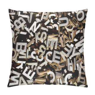 Personality  Jumbled Letters Made Of Wood Close Up Pillow Covers