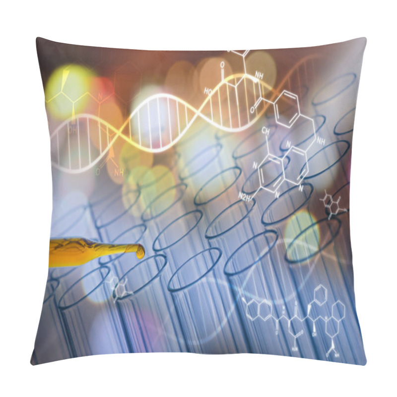 Personality  Scientist Laboratory Test Tube In Future Tone Pillow Covers