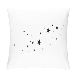 Personality  Stars On A White Background. Black Star Shooting With An Elegant Star.Meteoroid, Comet, Asteroid, Stars. Pillow Covers