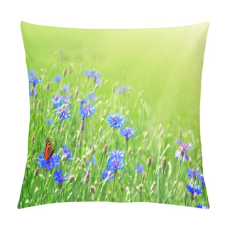 Personality  Orange Butterfly On Purple Flowers. Pillow Covers