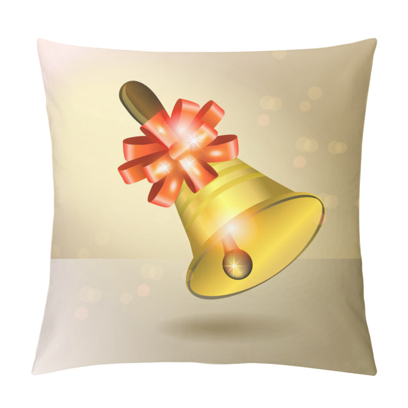 Personality  Vector golden bell with red ribbon pillow covers