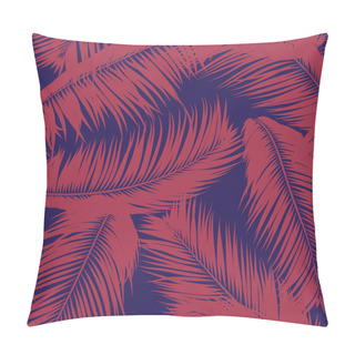 Personality  Vector Coconut Tree. Tropical Seamless Pattern With Palm Leaf. Exotic Jungle Plants Abstract Background. Simple Silhouette Of Tropic Leaves. Trendy Coconut Tree Branches For Textile, Fabric, Wallpaper Pillow Covers