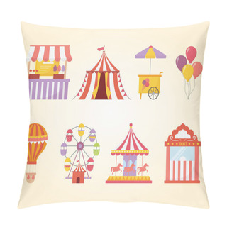 Personality  Fun Fair Carnival Recreation Tent Carousel Food Ice Cream Air Balloon Pillow Covers