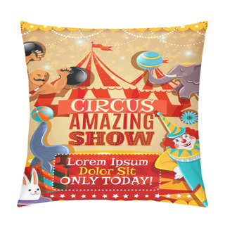 Personality  Circus Performance Announcement Vintage Poster Pillow Covers