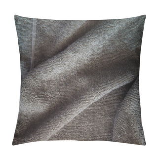 Personality  (Top View Image) Grey Towel Fabric Texture Background. Pillow Covers