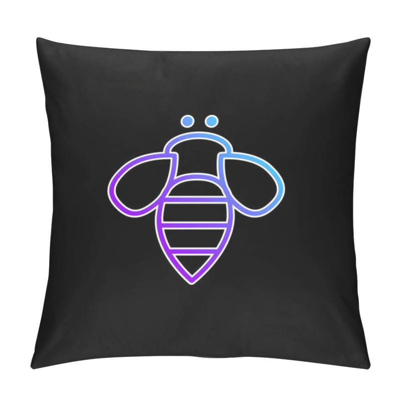 Personality  Bee Insect Outline blue gradient vector icon pillow covers