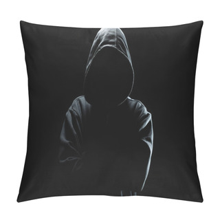 Personality  Cyber Security Concept. An Adult Online Anonymous Internet Hacker. Pillow Covers