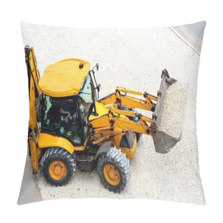 Personality  Yellow Tractor Leads Road Works Pillow Covers