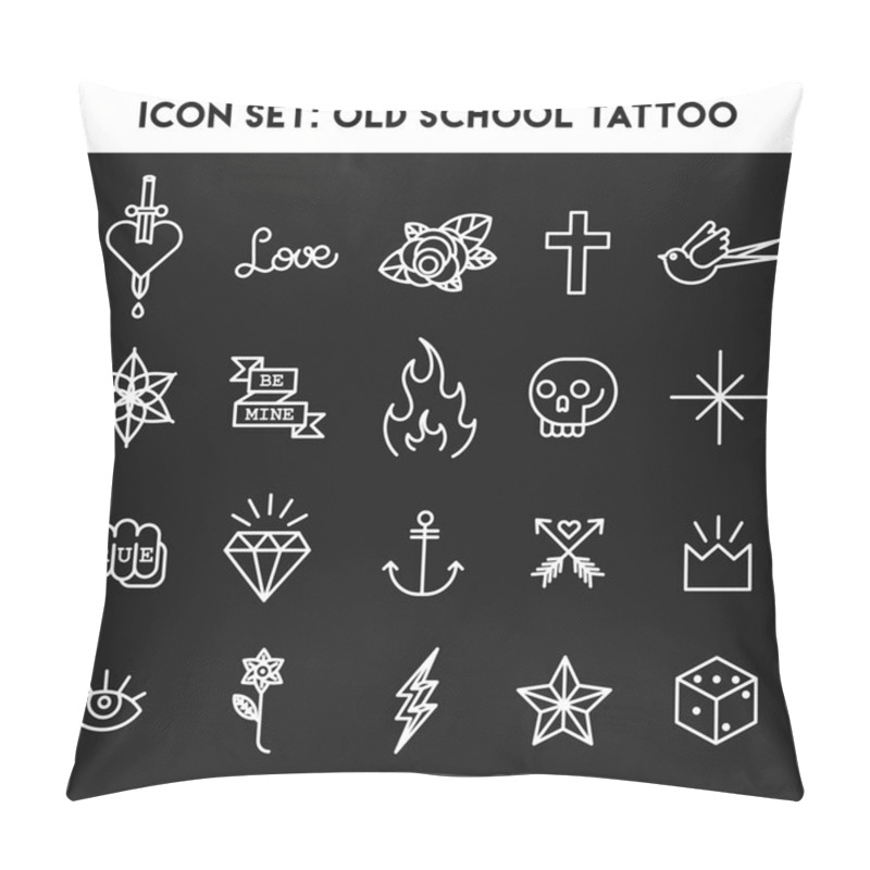 Personality  Old school tattoo icons pillow covers