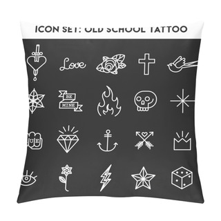 Personality  Old School Tattoo Icons Pillow Covers