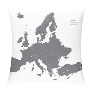 Personality  Vector Map Of Europe Pillow Covers