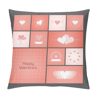 Personality  Greeting Cards With Heart For Valentine's Day Pillow Covers