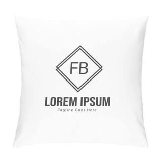 Personality  Initial FB Logo Template With Modern Frame. Minimalist FB Letter Logo Vector Illustration Pillow Covers