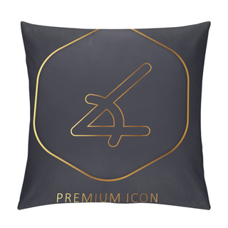 Personality  Angle Of Acute Shape Golden Line Premium Logo Or Icon Pillow Covers