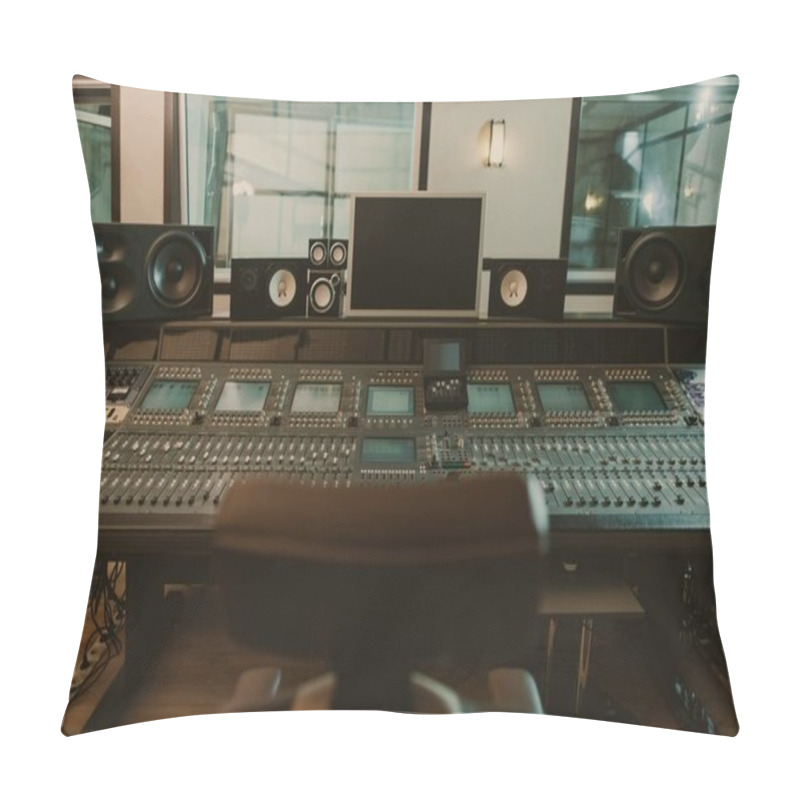 Personality  View Of Sound Producing Equipment At Recording Studio Pillow Covers