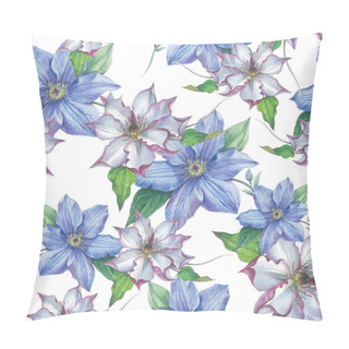Personality  Wildflower Clematis Flower Pattern In A Watercolor Style Isolated. Pillow Covers