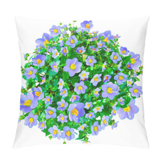 Personality  A Bouquet Of Flowers Persian Violet(Exacum Afine) Isolated On A White Background Pillow Covers