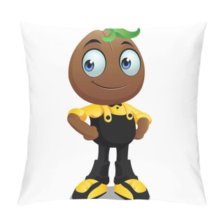 Personality  Cute Coffee Bean Cartoon Black Yellow Pillow Covers