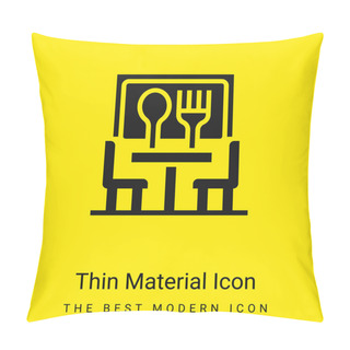 Personality  Bistro Minimal Bright Yellow Material Icon Pillow Covers