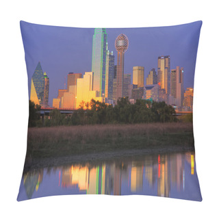 Personality  Dallas, TX Skyline At Dusk Pillow Covers