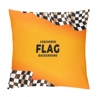 Personality  3d Checkered Racing Flag Yellow Background Pillow Covers