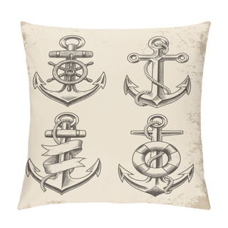 Personality  Hand Drawn Anchor Set Pillow Covers