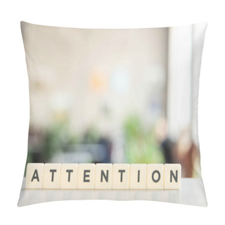 Personality  White Cubes With Attention Lettering On White Desk Pillow Covers